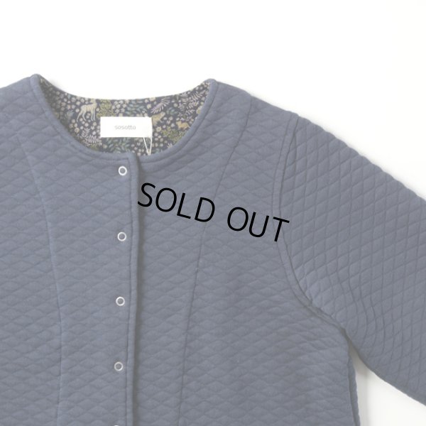 画像5: sosotto / ソソット コットンキルトLIBERTY使い ノーカラーハーフコート (5)
