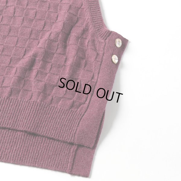 画像5: sosotto / ソソット 格子編みサイドボタンベスト (5)