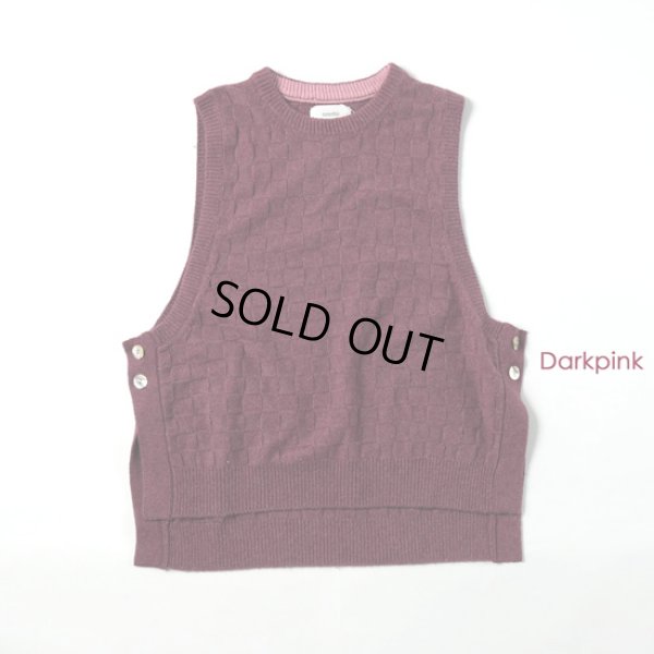 画像7: sosotto / ソソット 格子編みサイドボタンベスト (7)