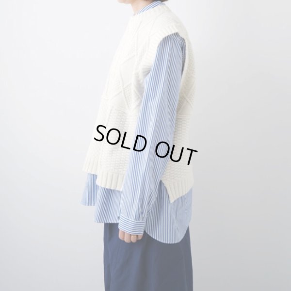 画像4: NATURAL LAUNDRY / ナテュラルランドリー ラムケーブル パネルベスト (4)