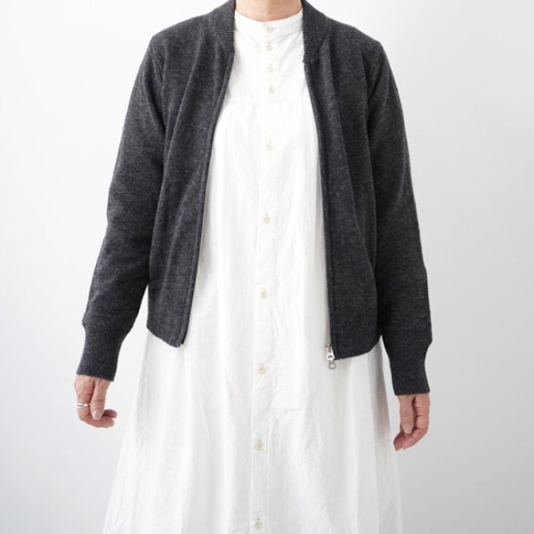 画像3: NATURAL LAUNDRY / ナテュラルランドリー メランジラム ZIPブルゾン (3)