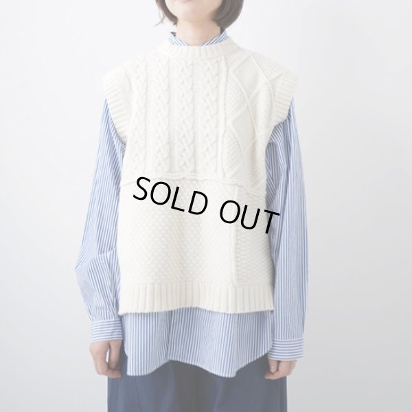 画像3: NATURAL LAUNDRY / ナテュラルランドリー ラムケーブル パネルベスト (3)