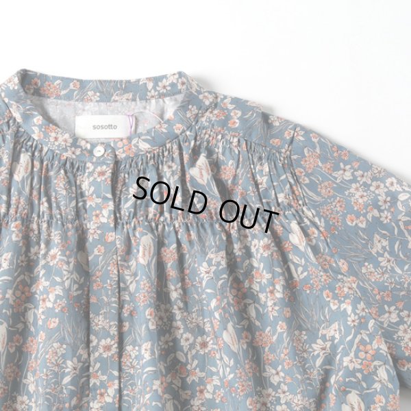 画像3: sosotto / ソソット リバティープリント ゴムシャーリングブラウス長袖 (3)