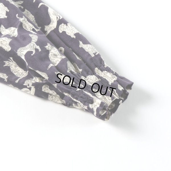 画像5: sosotto / ソソット リバティー細コール 2WAY丸衿シャーリング袖ブラウス (5)