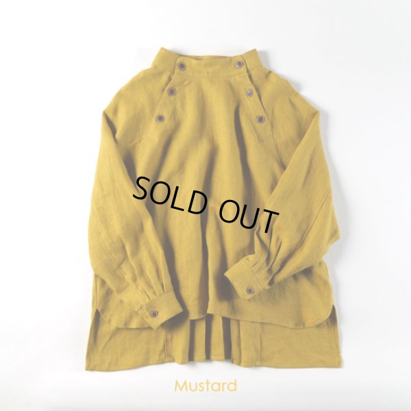 画像2: tumugu / ツムグ ざっくりリネンウール ブラウス (2)