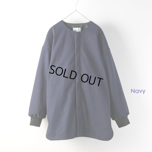 画像8: prit / プリット ウールライクハウンドトゥース ノーカラーラウンドヘムZIPブルゾン (8)