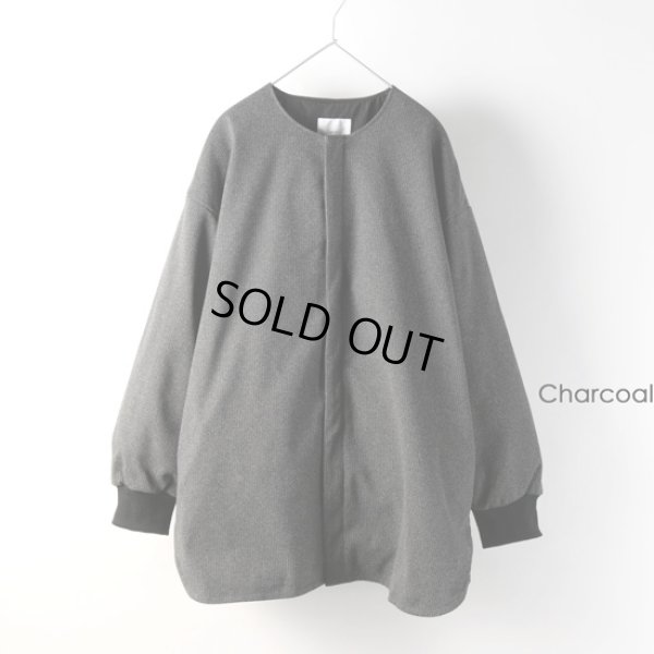 画像6: prit / プリット ウールライクハウンドトゥース ノーカラーラウンドヘムZIPブルゾン (6)