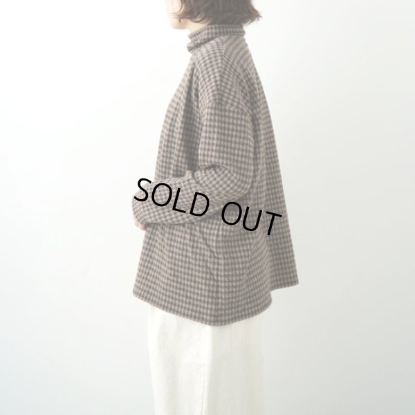 画像3: NATURAL LAUNDRY / ナテュラルランドリー 接結ギンガム ハイカラーロングプルオーバー (3)