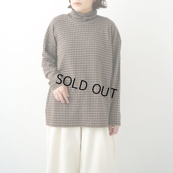 画像2: NATURAL LAUNDRY / ナテュラルランドリー 接結ギンガム ハイカラーロングプルオーバー (2)