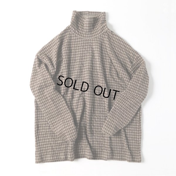 画像14: NATURAL LAUNDRY / ナテュラルランドリー 接結ギンガム ハイカラーロングプルオーバー (14)