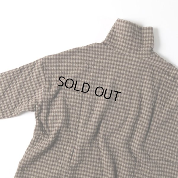 画像15: NATURAL LAUNDRY / ナテュラルランドリー 接結ギンガム ハイカラーロングプルオーバー (15)