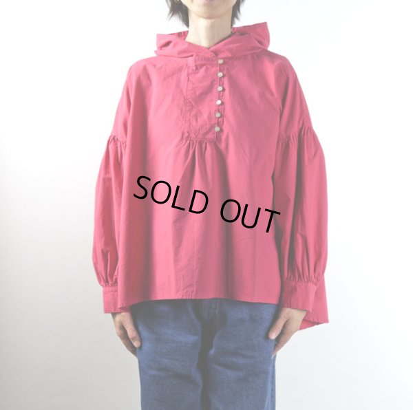 画像14: tumugu / ツムグ ライトコットンポプリン フードブラウス (14)