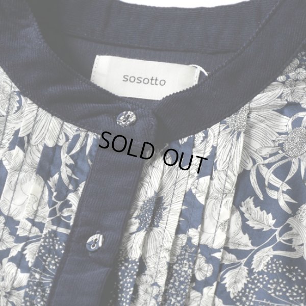 画像3: sosotto / ソソット 細コール×LIBERTY ビブヨーク切替ワンピース (3)