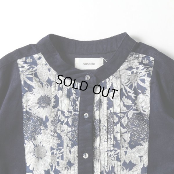 画像2: sosotto / ソソット 細コール×LIBERTY ビブヨーク切替ワンピース (2)