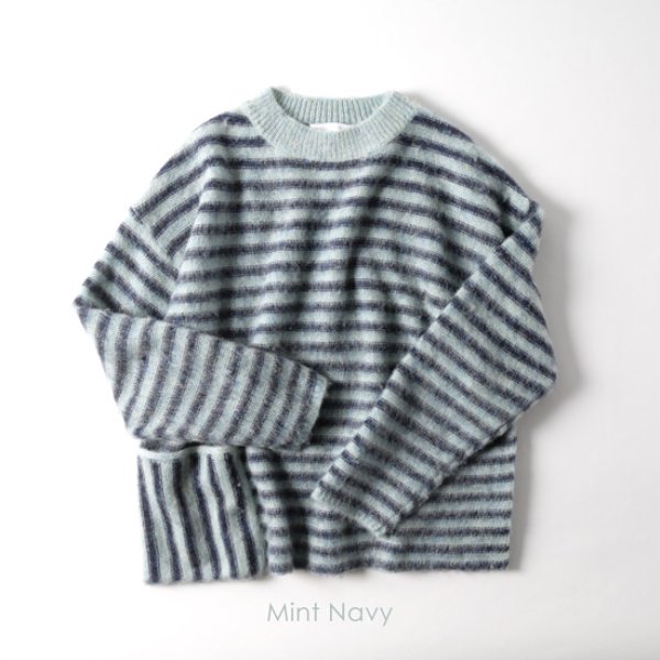 画像2: NATURAL LAUNDRY / ナテュラルランドリー シャギーニット ボーダープルオーバー (2)