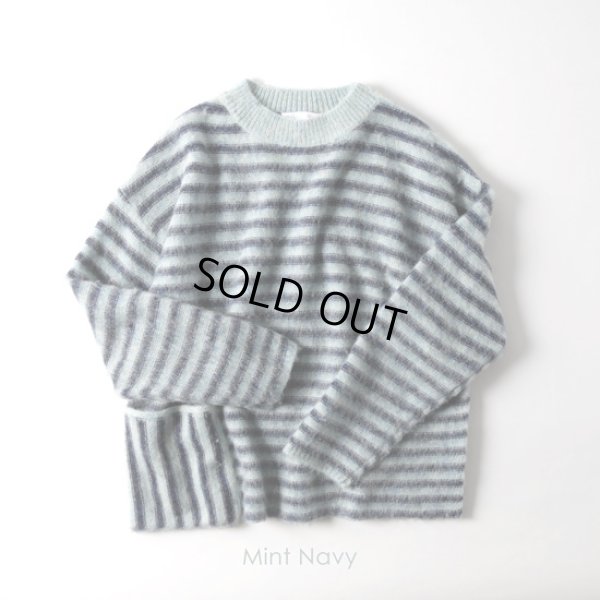 画像2: NATURAL LAUNDRY / ナテュラルランドリー シャギーニット ボーダープルオーバー (2)