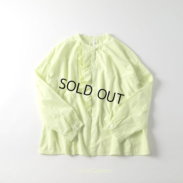 画像2: grin / グリン ソフトガーゼ起毛 Wラッフルシャツ (2)