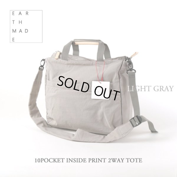 画像2: EARTH MADE / アースメイド 10POCKET INSIDE PRINT 2WAY TOTE (2)
