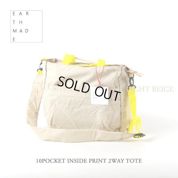 画像19: EARTH MADE / アースメイド 10POCKET INSIDE PRINT 2WAY TOTE (19)