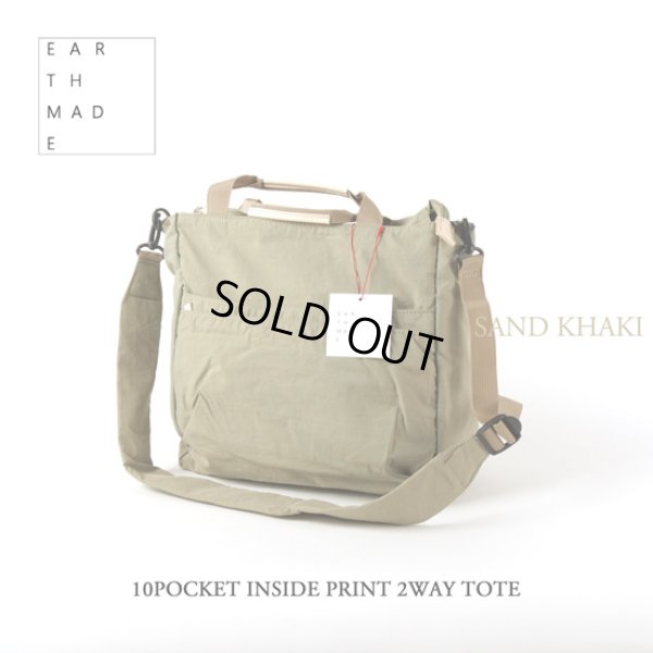 画像17: EARTH MADE / アースメイド 10POCKET INSIDE PRINT 2WAY TOTE (17)