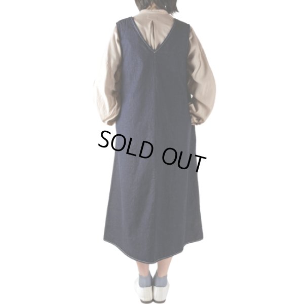 画像3: NARU / ナル 8オンスムラデニム ジャンパースカート (3)