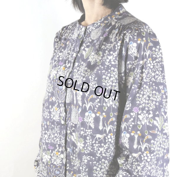 画像11: sosotto / ソソット リバティプリント バンドカラー 袖シャーリングブラウス (11)