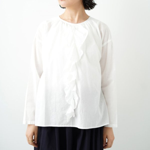 画像2: grin / グリン CLキャンブリック ラッフルプルオーバー (2)