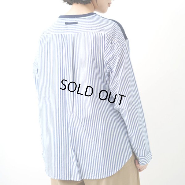 画像4: NATURAL LAUNDRY / ナテュラルランドリー クラフトパネル ストライプシャツプルオーバー (4)