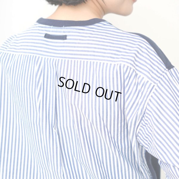 画像5: NATURAL LAUNDRY / ナテュラルランドリー クラフトパネル ストライプシャツプルオーバー (5)
