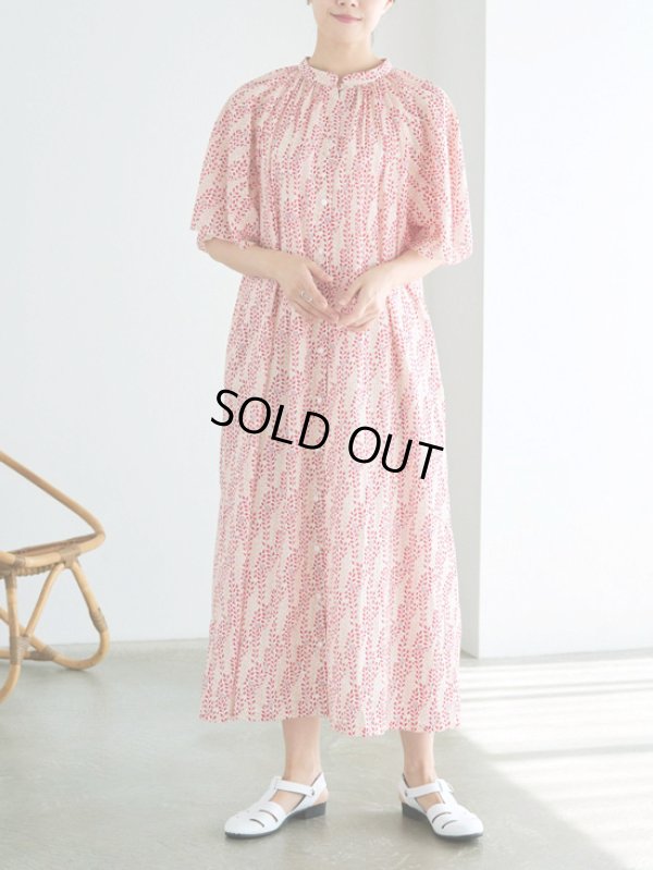 画像2: PONT DE CHALONS / ポンデシャロン ミュゲローズプリント ギャザーネックワンピース (2)