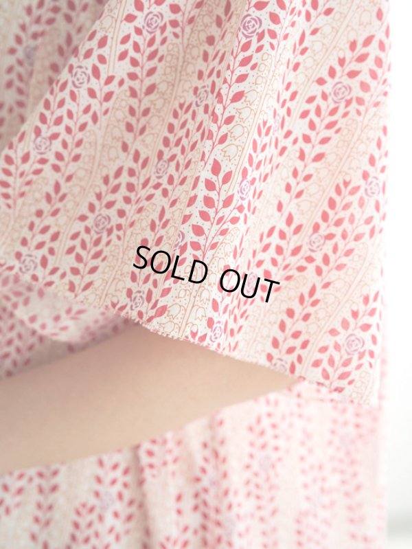 画像4: PONT DE CHALONS / ポンデシャロン ミュゲローズプリント ギャザーネックワンピース (4)