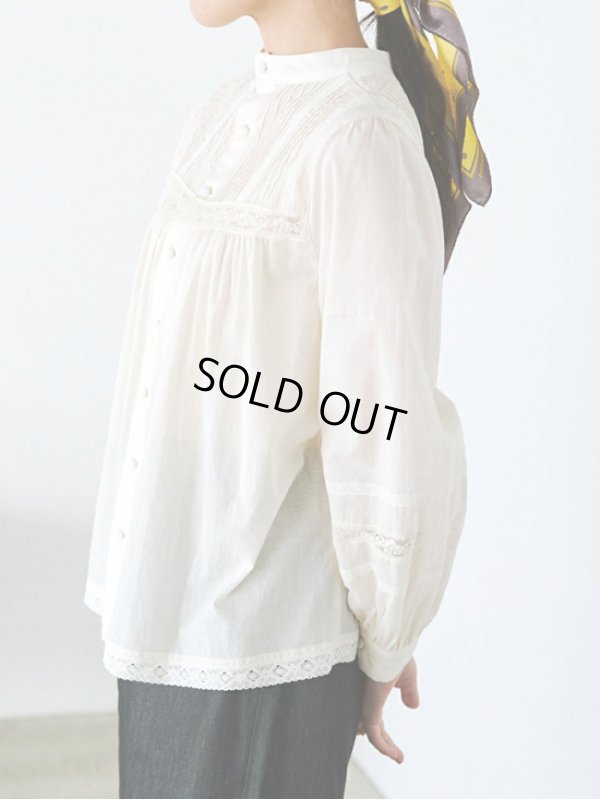 画像4: PONT DE CHALONS / ポンデシャロン 2WAYレースハイネックブラウス (4)