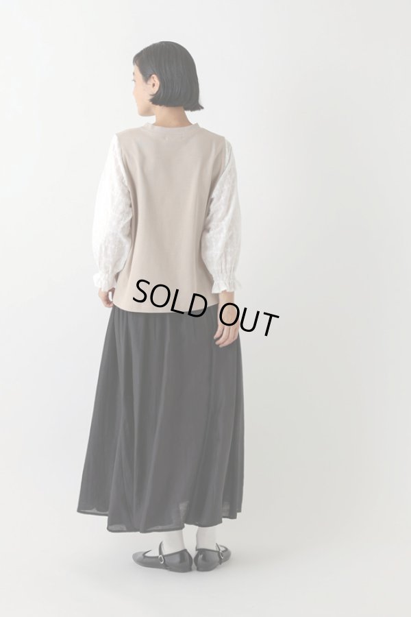 画像4: sosotto / ソソット 天竺 袖クロスステッチ刺しゅう7分袖 (4)