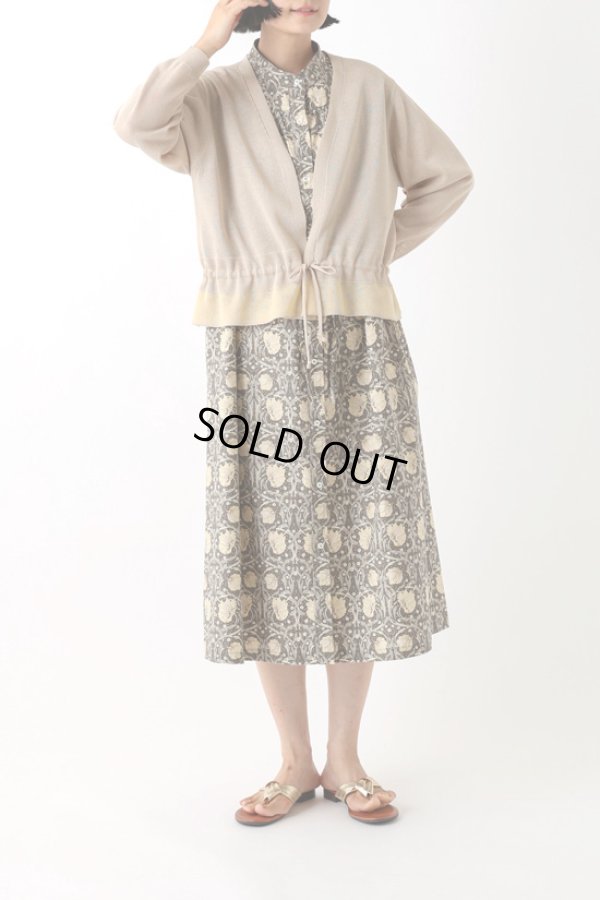 画像3: sosotto / ソソット ラメ切替 ウエストドロストカーディガン 9分袖  (3)