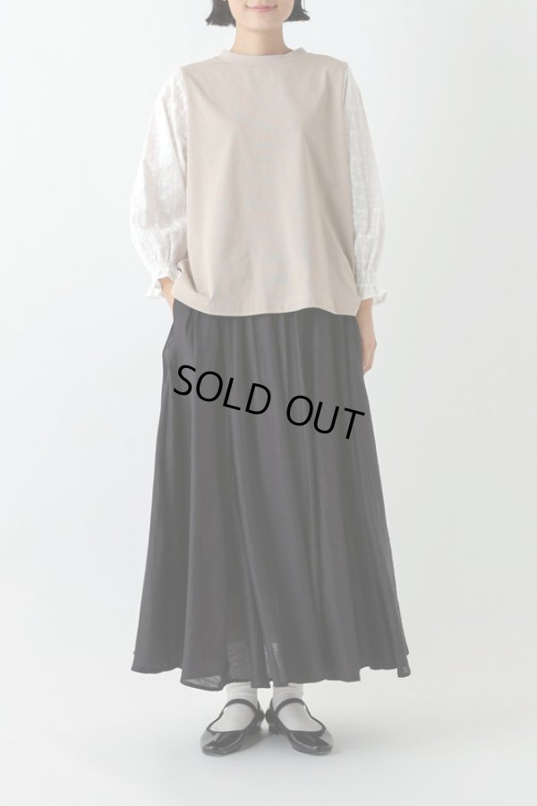 画像2: sosotto / ソソット 天竺 袖クロスステッチ刺しゅう7分袖 (2)