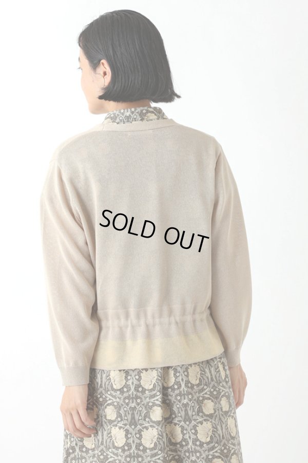 画像4: sosotto / ソソット ラメ切替 ウエストドロストカーディガン 9分袖  (4)