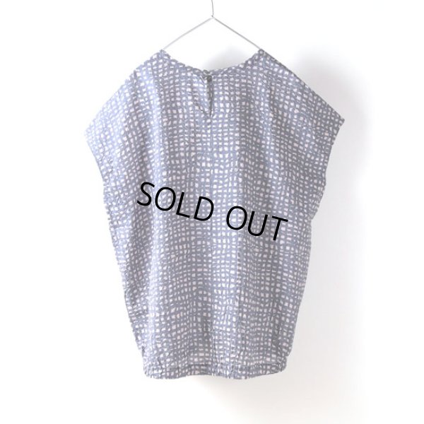画像2: prit / プリット ミラクルウエーブ ローンラフチェックプリント スリーブレスコクーンプルオーバー (2)