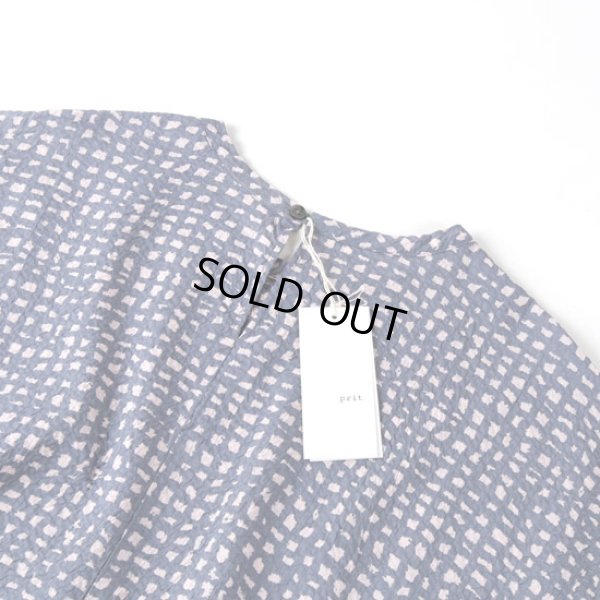 画像7: prit / プリット ミラクルウエーブ ローンラフチェックプリント スリーブレスコクーンプルオーバー (7)