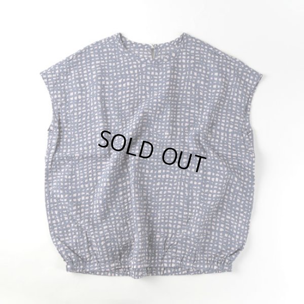 画像3: prit / プリット ミラクルウエーブ ローンラフチェックプリント スリーブレスコクーンプルオーバー (3)