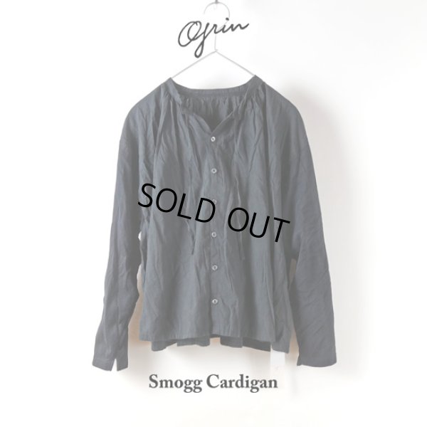 画像8: grin / グリン コーマ天竺×布帛スモッグカーディガン (8)