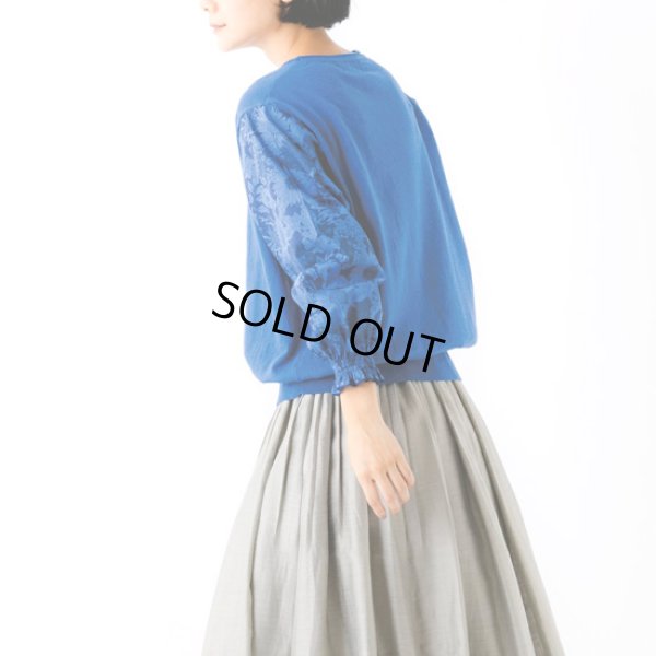 画像5: sosotto / ソソット リネンコットンLIBERTY袖ドッキングプルオーバー7分袖 (5)