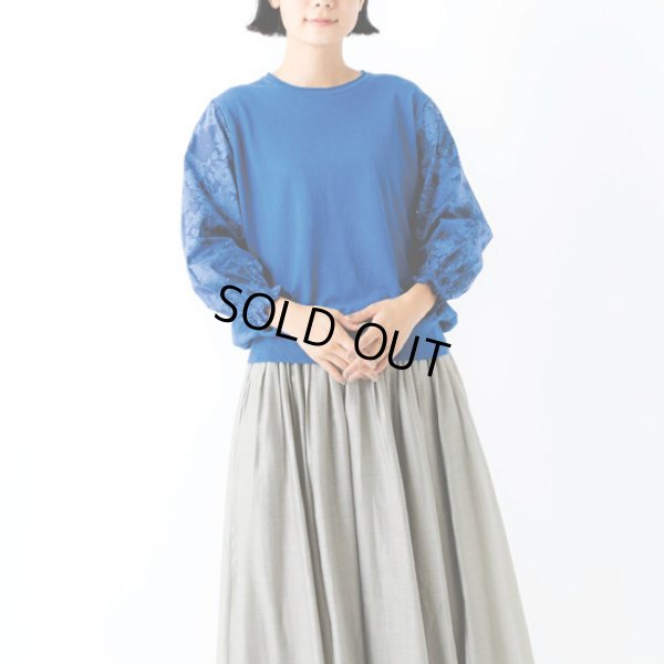 画像3: sosotto / ソソット リネンコットンLIBERTY袖ドッキングプルオーバー7分袖 (3)