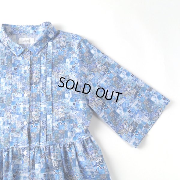 画像4: sosotto / ソソット リバティプリント チビ衿ピンタック前開きワンピース (4)