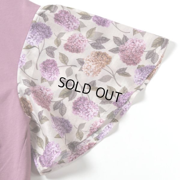 画像14: sosotto / ソソット ブレーティング天竺+LIBERTYシルフローン ギャザー5分袖Tシャツ (14)