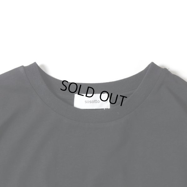 画像8: sosotto / ソソット ブレーティング天竺+LIBERTYシルフローン ギャザー5分袖Tシャツ (8)