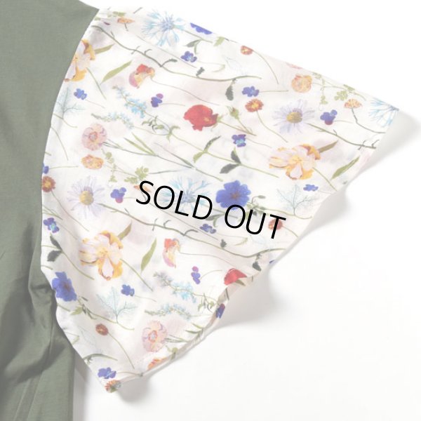 画像12: sosotto / ソソット ブレーティング天竺+LIBERTYシルフローン ギャザー5分袖Tシャツ (12)