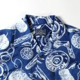 画像2: STUDIOD'ARTISAN / ステュディオダルチザン インディゴ抜染アロハシャツ (2)