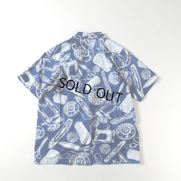 画像7: STUDIOD'ARTISAN / ステュディオダルチザン インディゴ抜染アロハシャツ (7)