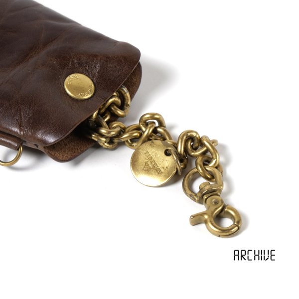 画像2: TIDEWAY / タイドウェイ 真鍮ウォレットチェーン レザーケース付き (2)