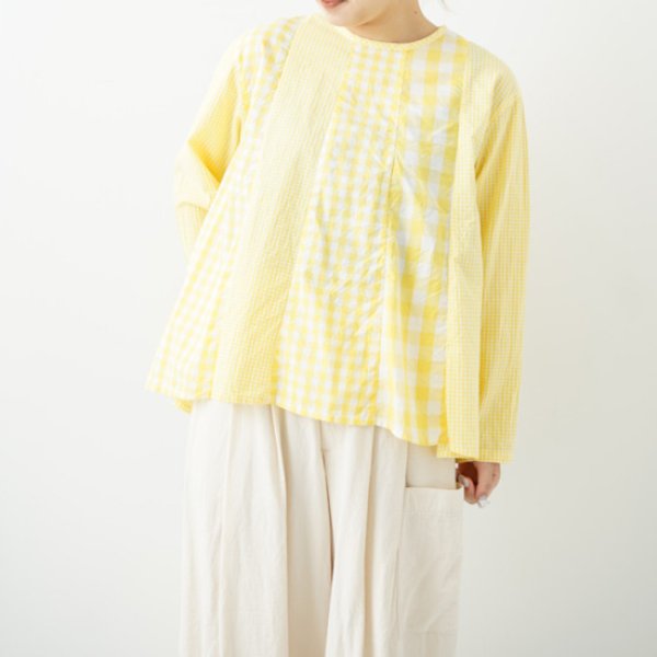 画像2: NATURAL LAUNDRY / ナテュラルランドリー ギンガムパネルプルオーバー (2)